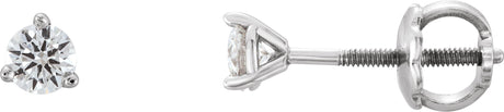 Platinum Natural Diamond Round 3-Prong Cocktail-Style Stud Earrings – 3-6.3mm Stones