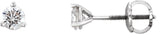 14K Gold Natural Diamond Round 3-Prong Cocktail-Style Stud Earrings II - White Gold