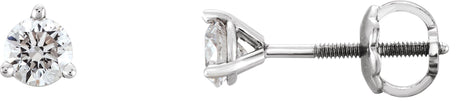 Platinum Natural Diamond Round 3-Prong Cocktail-Style Stud Earrings – 3-6.3mm Stones
