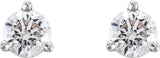 Platinum Natural Diamond Round 3-Prong Cocktail-Style Stud Earrings – 3-6.3mm Stones - view 2
