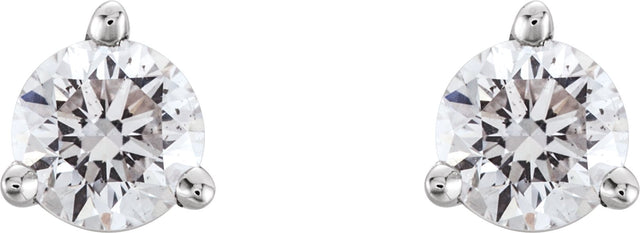 Platinum Natural Diamond Round 3-Prong Cocktail-Style Stud Earrings – 3-6.3mm Stones - view 2