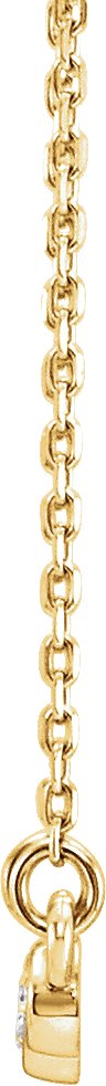 14K Gold Round Natural Diamond Three-Stone Bezel-Set Necklace - Yellow Gold - view 2