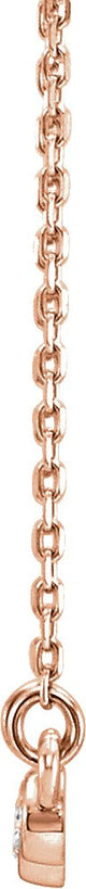 14K Gold Round Natural Diamond Three-Stone Bezel-Set Necklace - Rose Gold - view 2