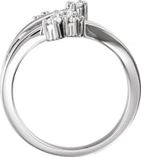 14K Gold Round Natural Diamond Accented Right Hand Ring – 3mm Stones - view 2