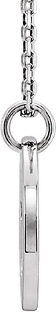 14K Gold Round Natural Diamond Pierced Cross Disc Necklace or Pendant - White Gold - view 2