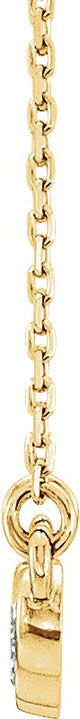 14K Gold Round Natural Diamond Five-Stone Bezel-Set Necklace - Yellow Gold - view 2