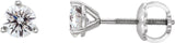 14K Gold Natural Diamond Round 3-Prong Cocktail-Style Stud Earrings II - White Gold