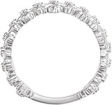 14K Gold Round Natural Diamond Cross Ring - White Gold - view 2