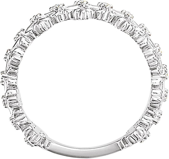 Platinum Round Natural Diamond Cross Ring - view 2