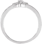 14K Gold Round Natural Diamond Youth Angel Ring – 1mm Stones - White Gold - view 2