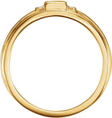 14K Gold Square Natural Diamond Accented Ring - Yellow Gold - view 2