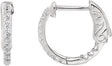 Platinum Round Natural Diamond Inside-Outside Hoop Earrings