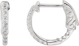 Platinum Round Natural Diamond Inside-Outside Hoop Earrings