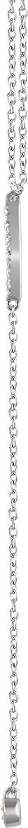 14K Gold Round Natural Diamond Bar Y Necklace – 1/8 CTW - White Gold - view 2