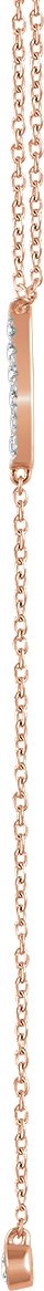 14K Gold Round Natural Diamond Bar Y Necklace – 1/8 CTW - Rose Gold - view 2