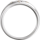 Platinum Round Natural Diamond Accented Star Ring - view 2