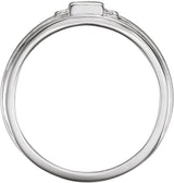 Platinum Square Natural Diamond Accented Ring - view 2