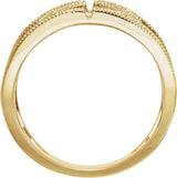 14K Gold Round Natural Diamond Accented Geometric Ring - Yellow Gold - view 2