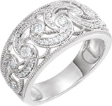 14K Gold Round Natural Diamond Accented Ring IV