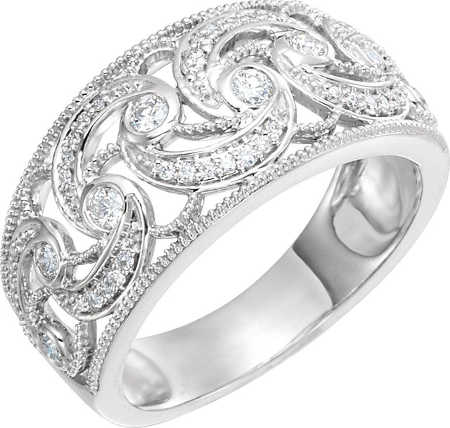 14K Gold Round Natural Diamond Accented Ring IV