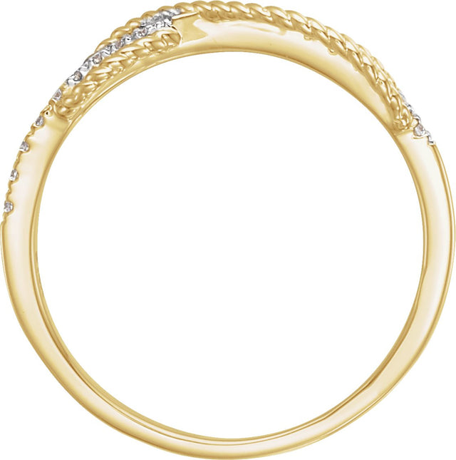 14K Gold Round Natural Diamond Accented Infinity-Inspired Ring III - White Gold - view 3