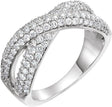 14K Gold Round Natural Diamond Criss-Cross Ring X