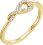 14K Gold Round Natural Diamond Knot Ring III - Yellow Gold
