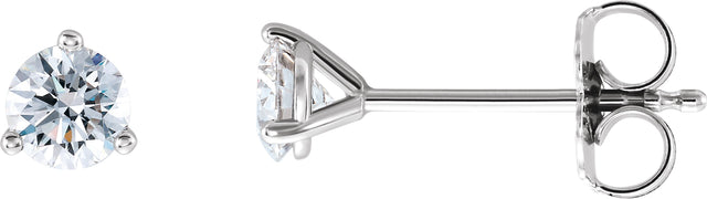 14K Gold Lab-Grown Diamond Round 3-Prong Cocktail-Style Stud Earrings - White Gold