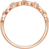 14K Gold Round Natural Diamond Accented Infinity-Inspired Ring - Rose Gold - view 2