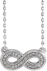 18K Gold Infinity-Inspired Necklace - White Gold - view 3