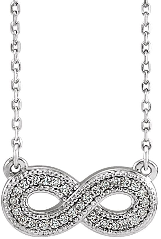 18K Gold Infinity-Inspired Necklace - White Gold - view 3