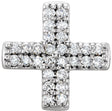 Platinum Round Natural Diamond Cross Necklace or Pendant – 0.07 CTW