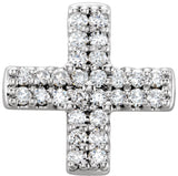 Platinum Round Natural Diamond Cross Necklace or Pendant – 0.07 CTW