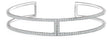 14K Gold Round Natural Diamond Negative Space Cuff Bracelet