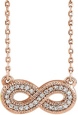 14K Gold Infinity-Inspired Necklace - Rose Gold