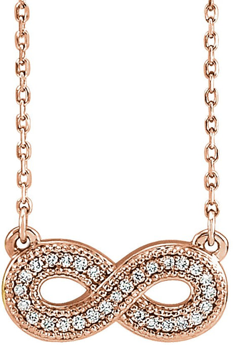 14K Gold Infinity-Inspired Necklace - Rose Gold