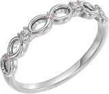 Platinum Round Natural Diamond Accented Infinity-Inspired Ring