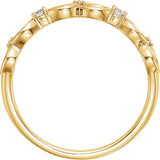 14K Gold Round Natural Diamond Accented Infinity-Inspired Ring - Yellow Gold - view 2