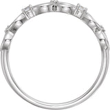14K Gold Round Natural Diamond Accented Infinity-Inspired Ring - White Gold - view 2