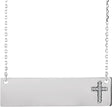14K Gold Round Natural Diamond Engravable Cross Necklace - White Gold