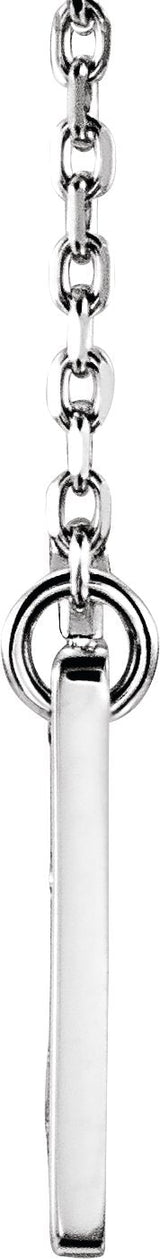 14K Gold Round Natural Diamond Engravable Cross Necklace - Rose Gold - view 3
