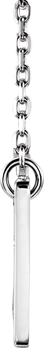 14K Gold Round Natural Diamond Engravable Cross Necklace - Rose Gold - view 3