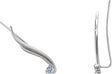 14K Gold Round Natural Diamond Wavy Ear Climbers - White Gold