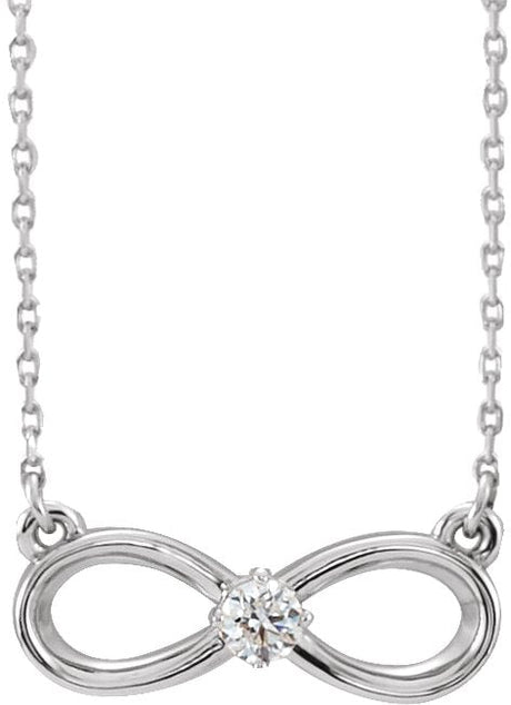 14K Gold Infinity-Inspired Necklace – 17.3x7.1mm - White Gold