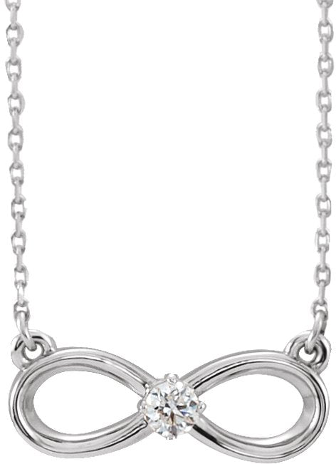 14K Gold Infinity-Inspired Necklace – 17.3x7.1mm - White Gold
