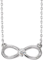 14K Gold Infinity-Inspired Necklace – 17.3x7.1mm - White Gold