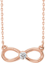 14K Gold Infinity-Inspired Necklace – 17.3x7.1mm - Rose Gold