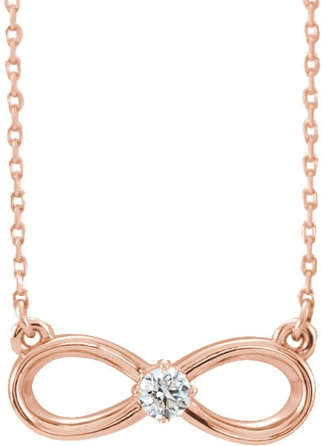 14K Gold Infinity-Inspired Necklace – 17.3x7.1mm - Rose Gold