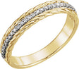14K Gold Round Natural Diamond Rope Ring - Two-Tone