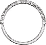 Platinum Round Natural Diamond Rope Ring - view 2